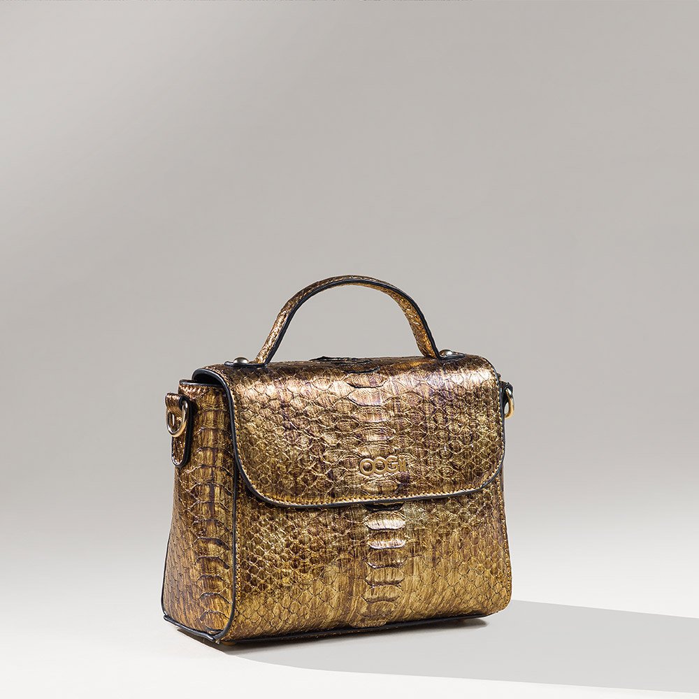 GOLD SNAKESKIN BAG