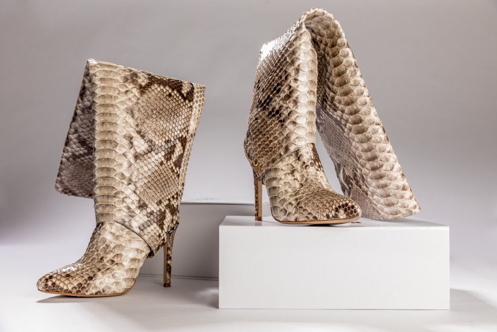 NATURAL SNAKESKIN BOOTS