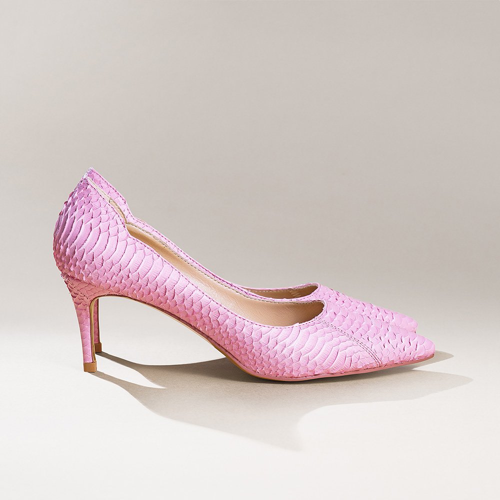 PINK SNAKESKIN HEELS