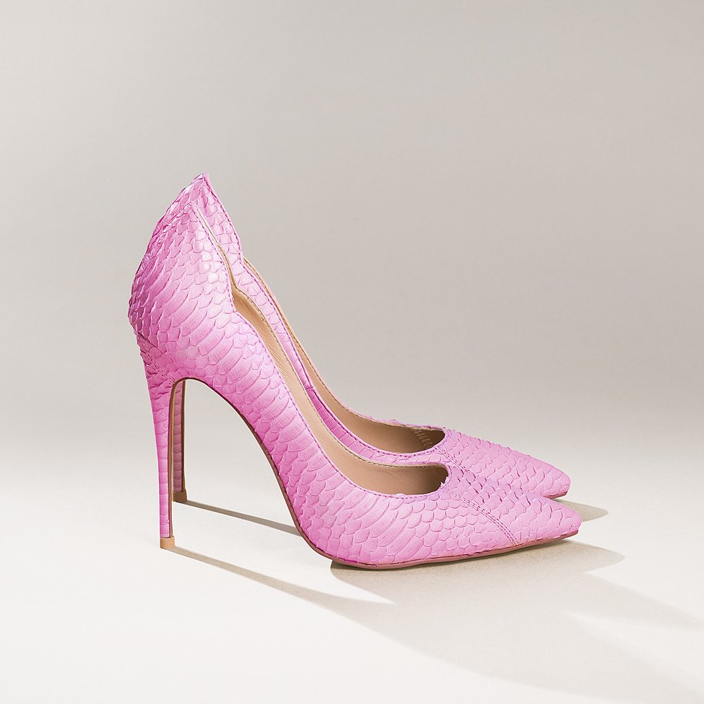 PINK SNAKESKIN HEELS