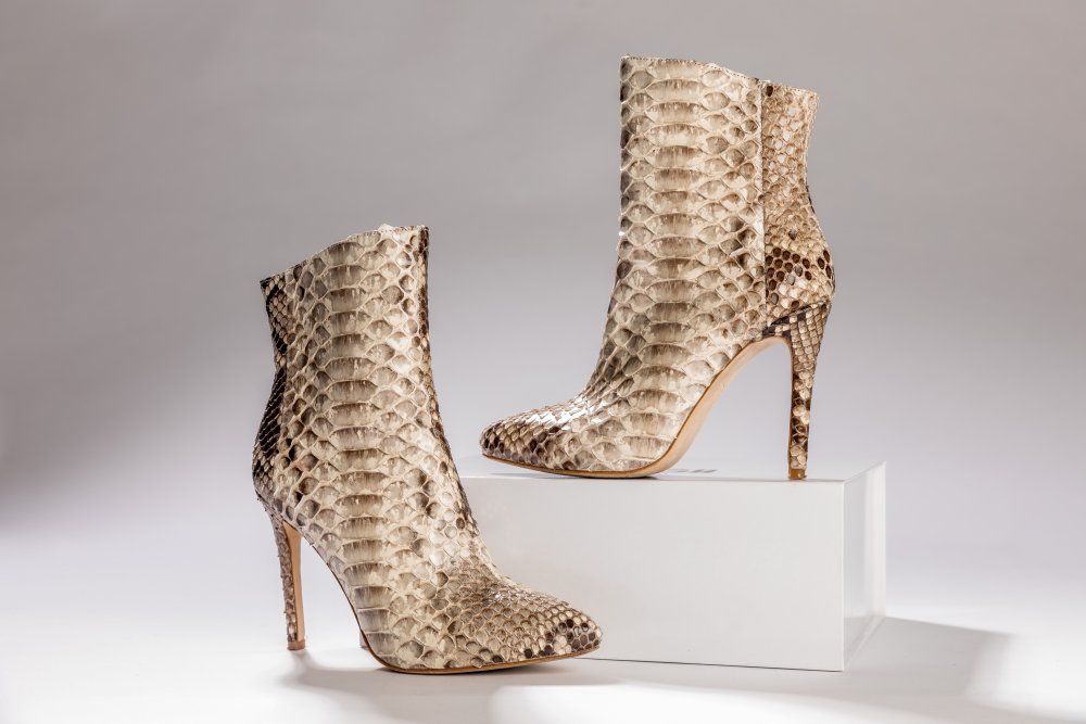 NATURAL SNAKESKIN BOOTS