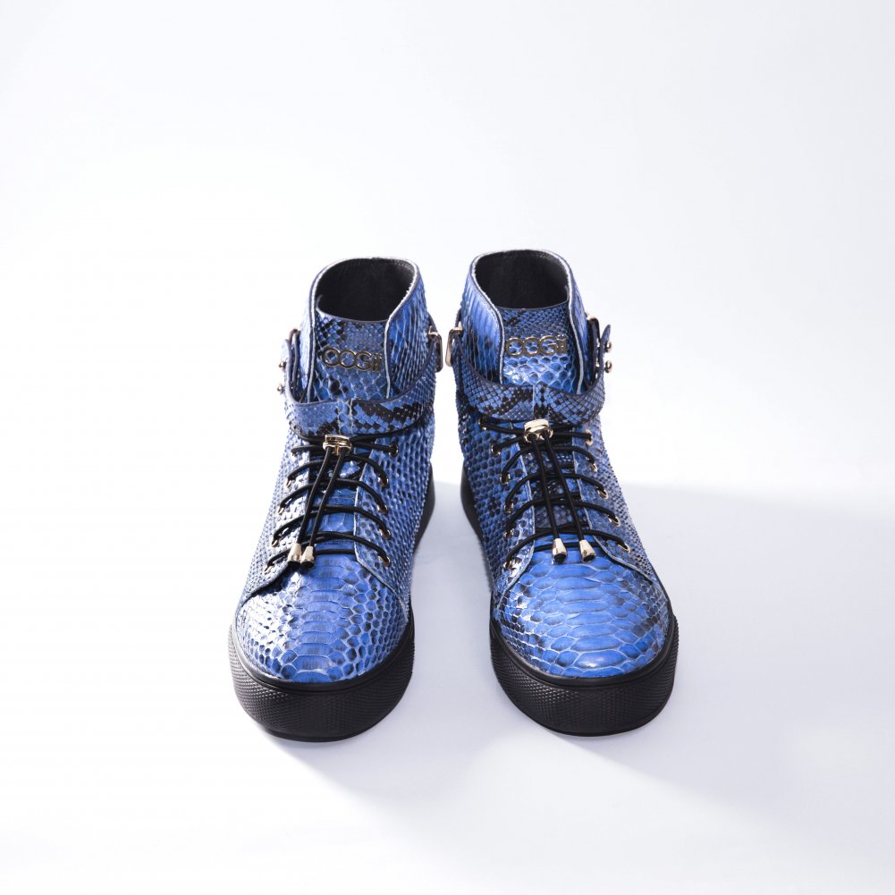 BLUE SNAKESKIN SNEAKERS