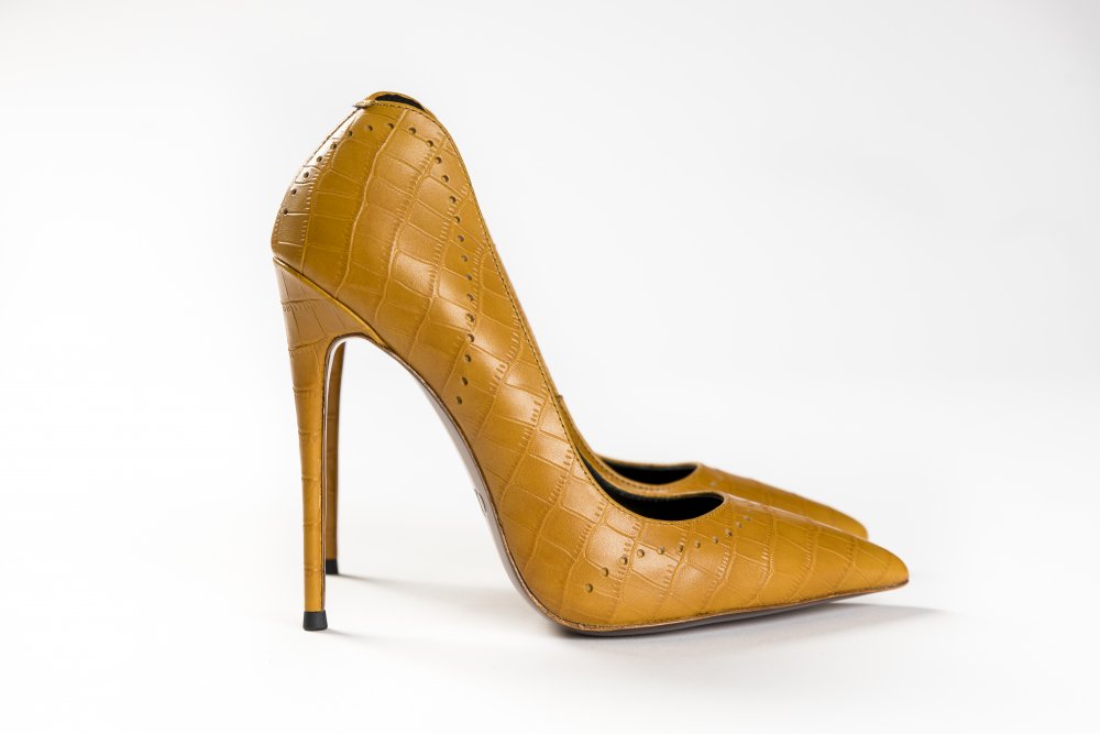 Yellow Calfskin Heels - 12cm