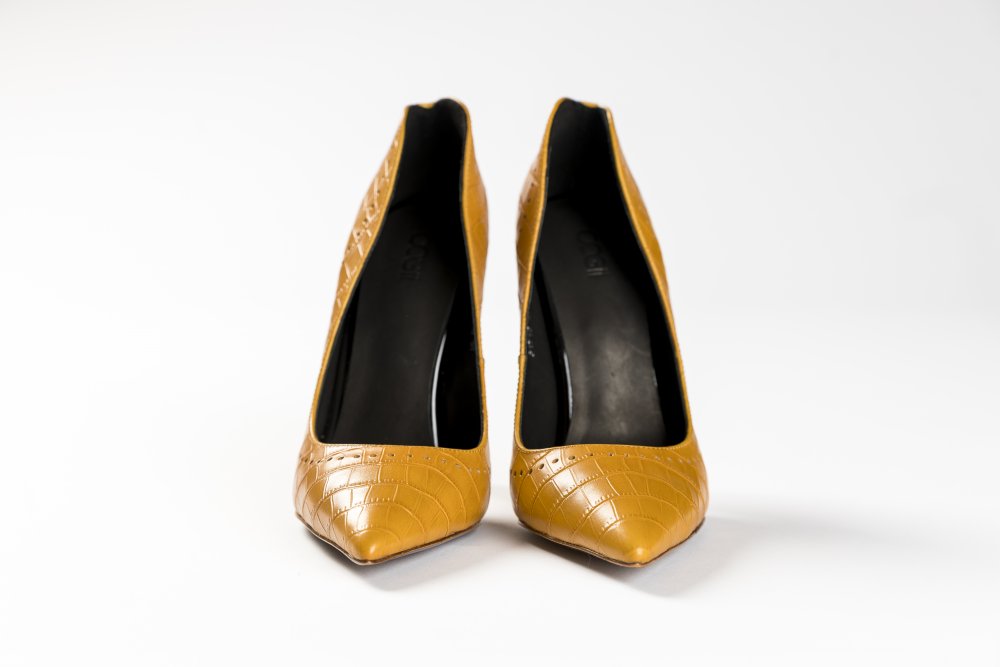 Yellow Calfskin Heels - 12cm