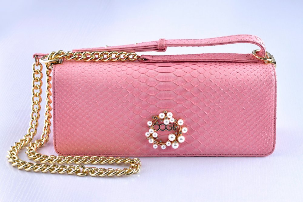 PINK SNAKESKIN BAG