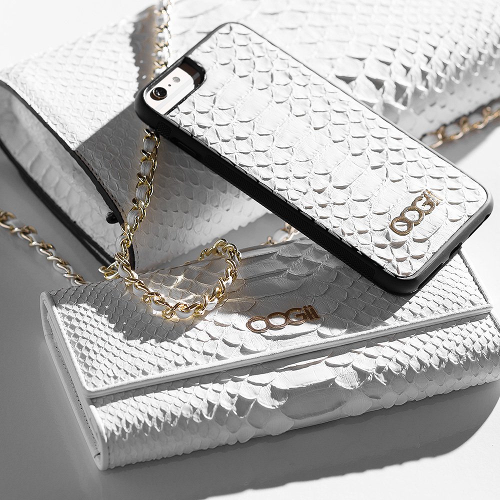 WHITE SNAKESKIN IPHONE CASE