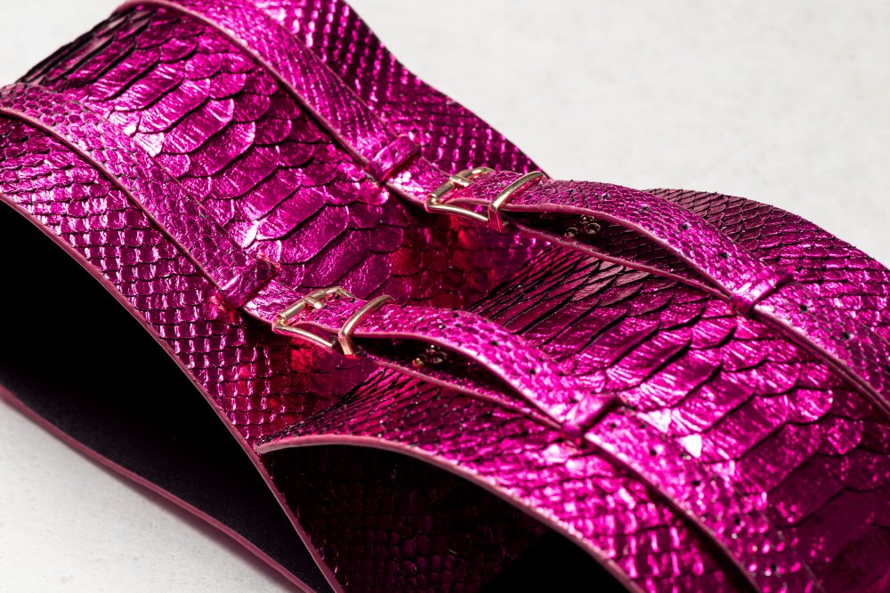 PINK SNAKESKIN BELTS