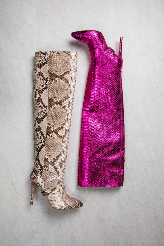 Natural on sale snakeskin booties