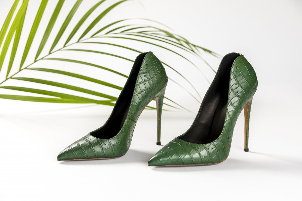 Green Calfskin Heels - 12cm