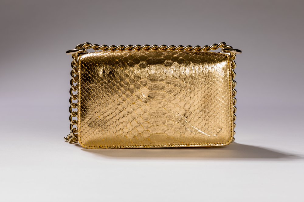 GOLD SNAKESKIN HANDBAG