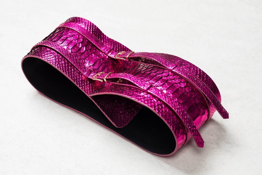 PINK SNAKESKIN BELTS