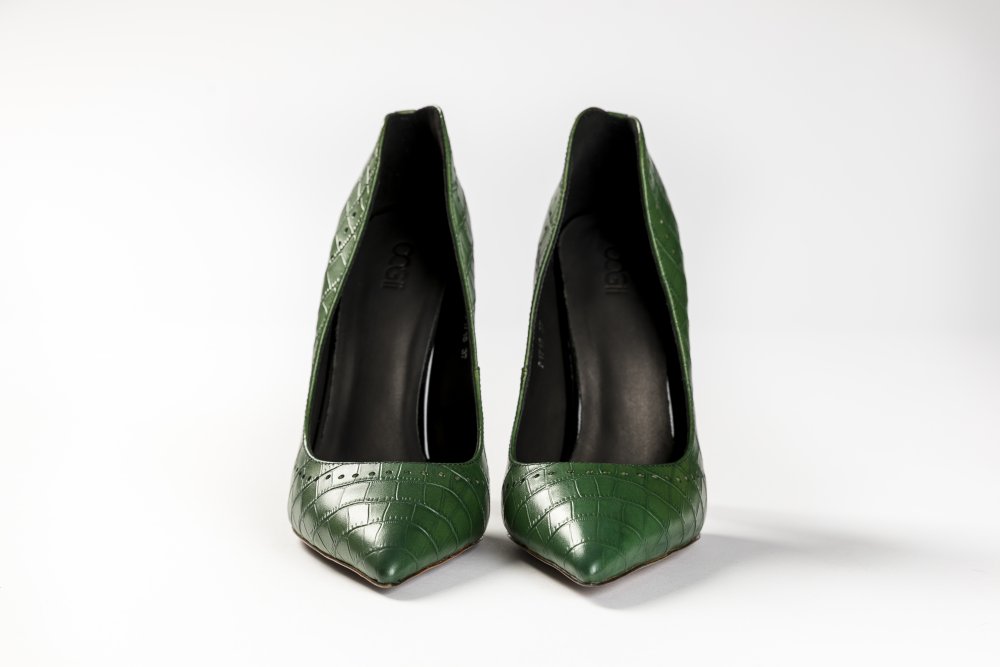 Green Calfskin Heels - 12cm