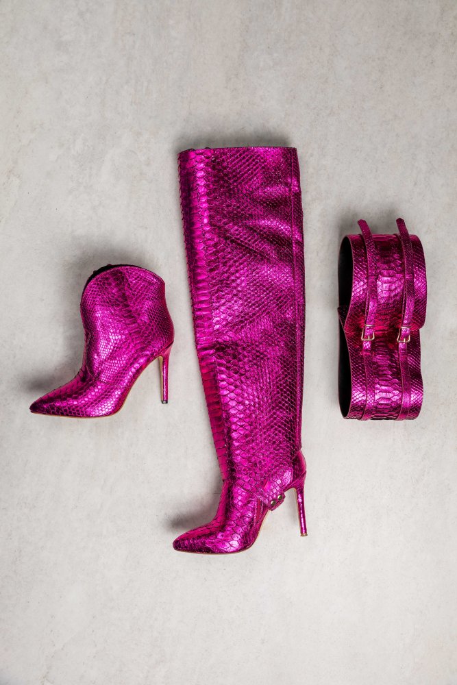 SHINNY PINK SNAKESKIN COLLECTION