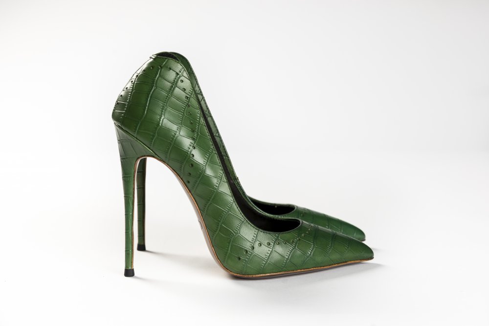 Green Calfskin Heels - 12cm