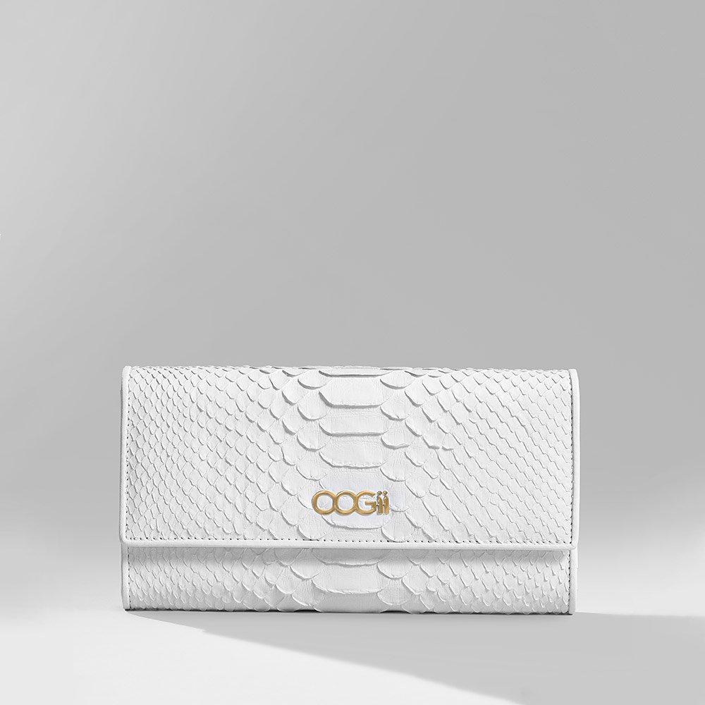 OOGII WHITE SNAKESKIN WALLET