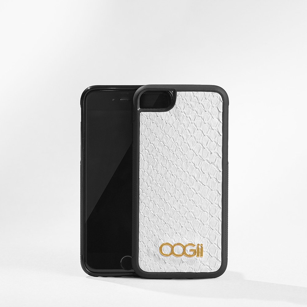 WHITE SNAKESKIN IPHONE CASE