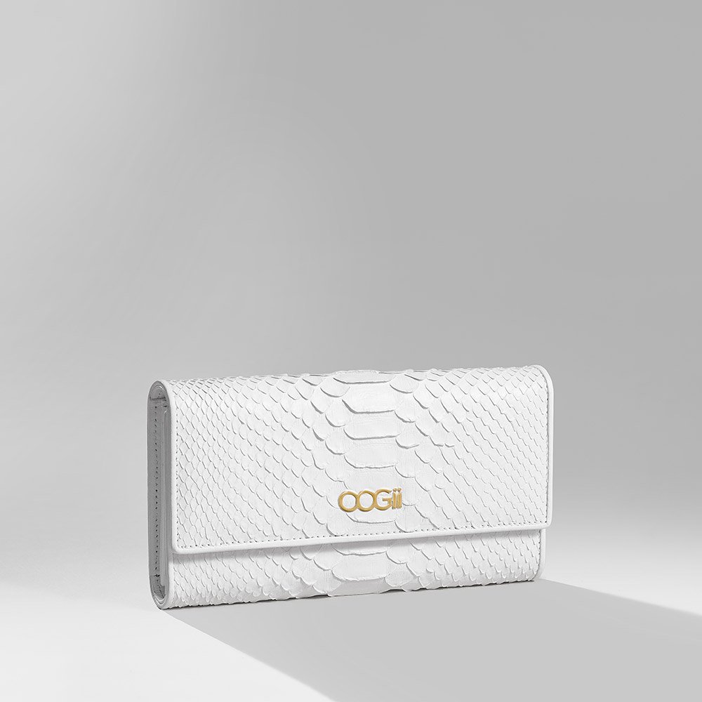 OOGII WHITE SNAKESKIN WALLET