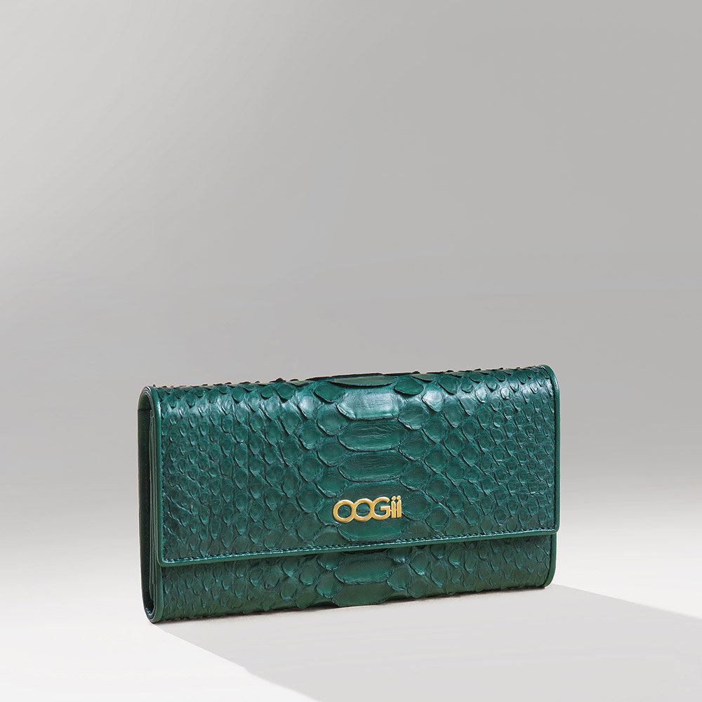Green deals snakeskin wallet