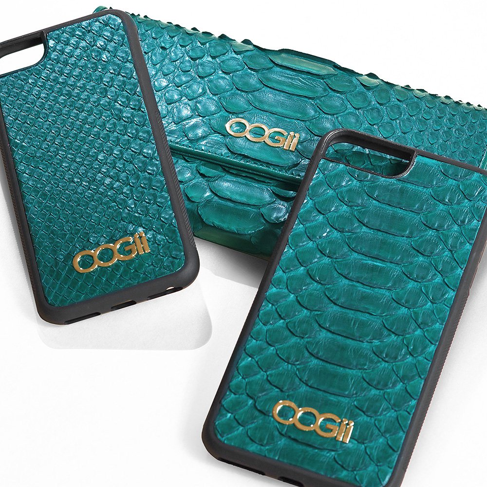 GREEN SNAKESKIN IPHONE CASE