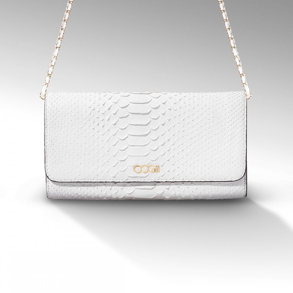 WHITE SNAKESKIN BAG